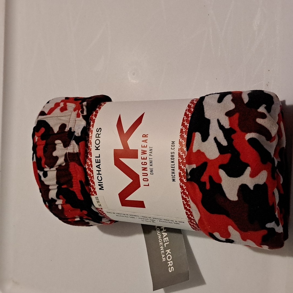 Michael Kors Men's Camouflage Pajama Pants, Merlot Size XL